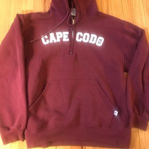 Russell Athletic Shirts - Cape Cod Russell 1/4 Zip Hoodie Maroon Sz Med/H5 Russell Athletic Shirts - Cape Cod Russell 1/4 Zip Hoodie Maroon Sz Med/H5